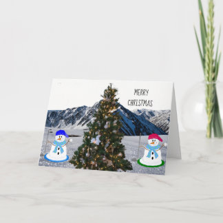 Snowman Golfers Christmas Card