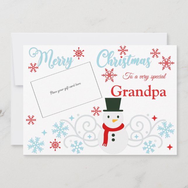 Snowman Grandpa Gift Card Holder (Front)
