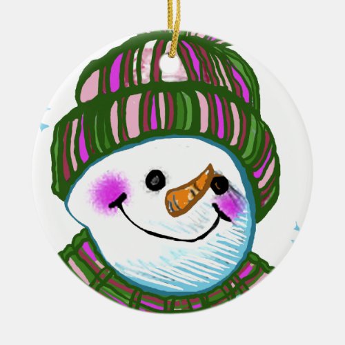 Snowman Granny custom name ornament
