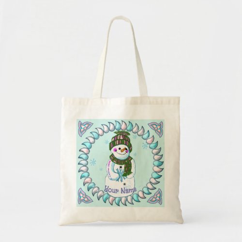 Snowman Granny custom name Tote Bag