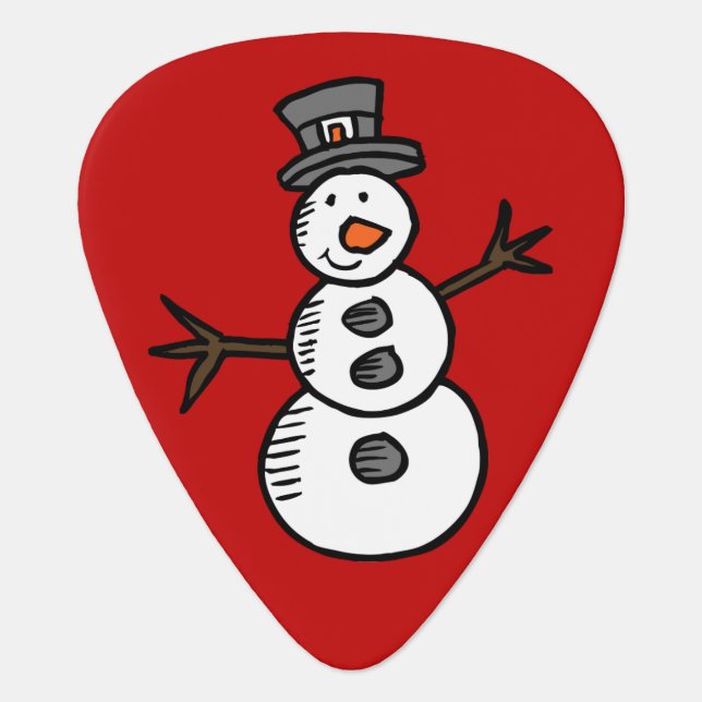 Snowman Guitar Pick (Front)