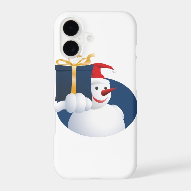 Snowman hands over gift... iphone case (Back)