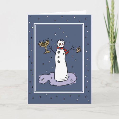 Snowman Hanukkah Holiday Card