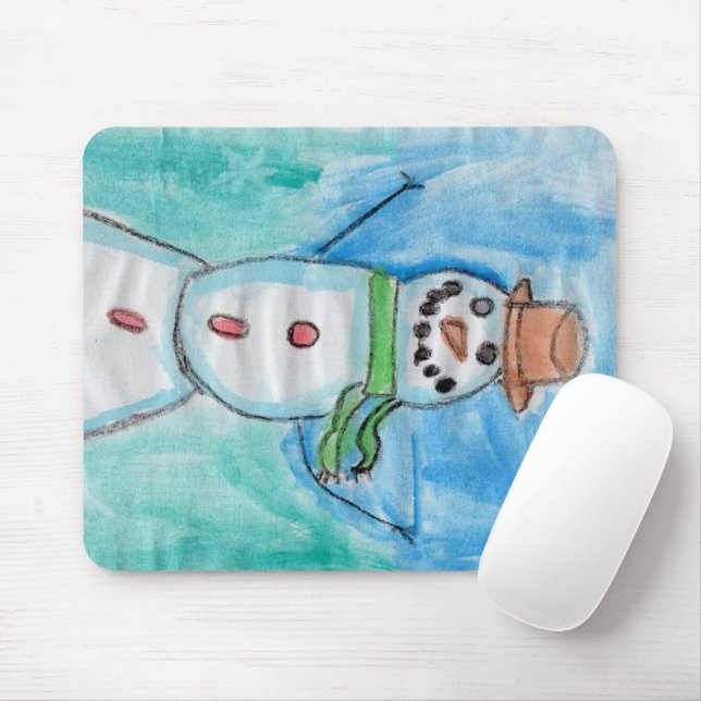 Snowman Happiness - Kids Art fo CHOC Mouse Pad (With Mouse)