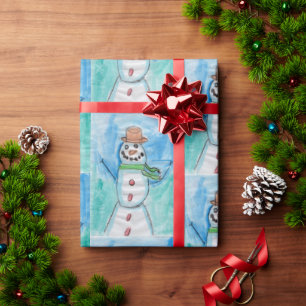 Snowman Happiness - Kids Art fo CHOC Wrapping Paper