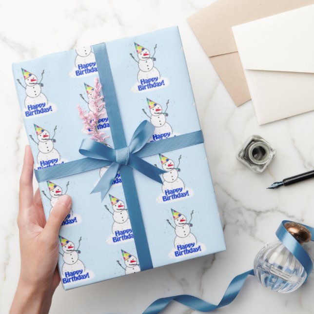 Snowman Happy Birthday Wrapping Paper (Gifting)