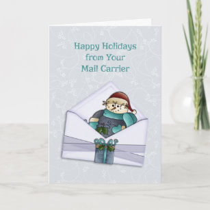 Delivery Man Merry Christmas Greeting Card Christmas Card for Mail Carrier  