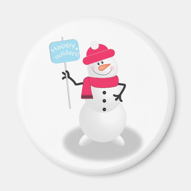 Snowman Happy Holidays Magnet (Front)