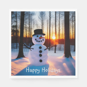 Snowman Happy Holidays Napkins