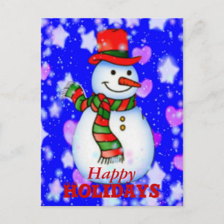 Snowman Happy Holidays Postvard Holiday Postcard
