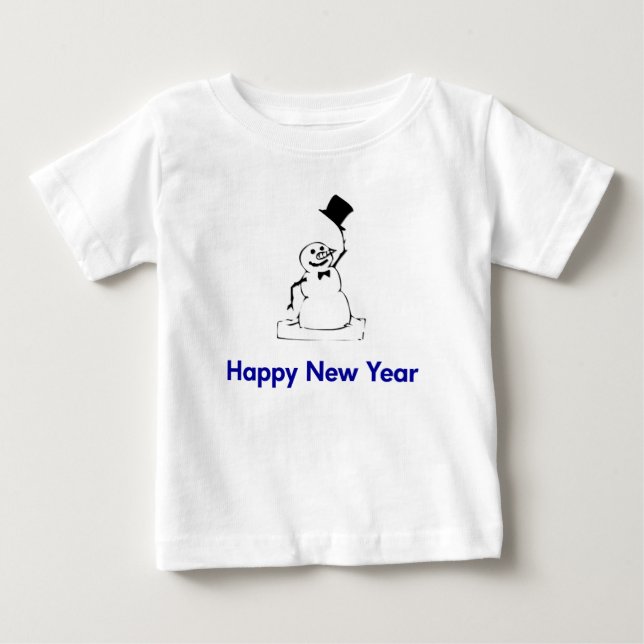 Snowman Happy New Year Baby T-Shirt (Front)
