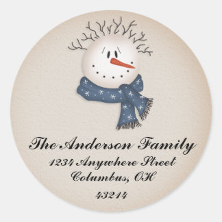 Snowman Head 3 - Christmas Address Labels