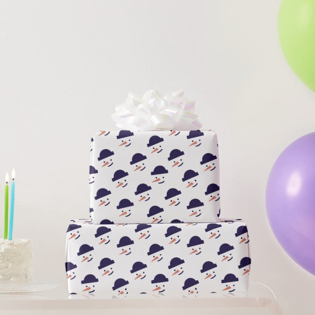 Snowman Head Christmas Holiday Gift Wrapping Paper (Party Gifts)