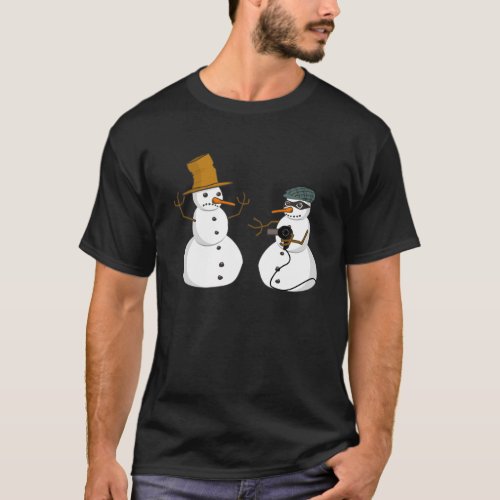 Snowman Hold Up T_Shirt