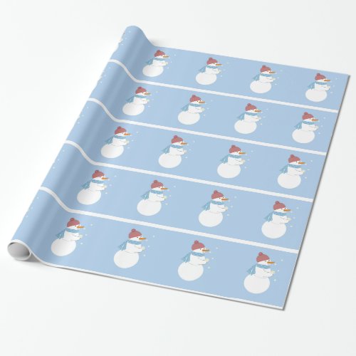 Snowman Holding a Magical Snowflake Wrapping Paper