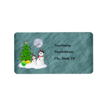 Snowman Holiday Address Label by ChiaPetRescue at Zazzle