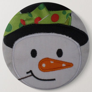 Snowman Holiday Button