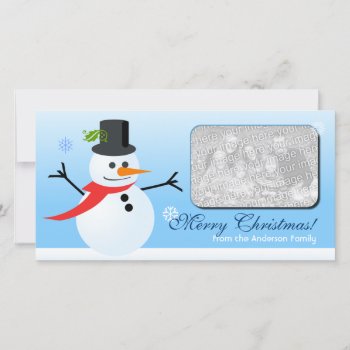 Snowman Holiday Card by morning6 at Zazzle