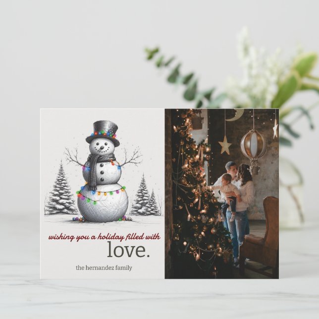 Snowman Holiday Card (Standing Front)