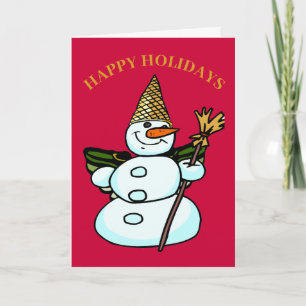 Snowman Holiday Card, add text