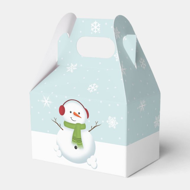 Snowman Holiday Cheer Favor Boxes (Front Side)