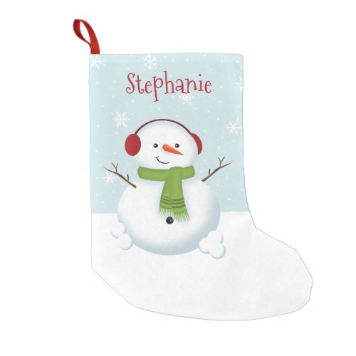 Snowman Holiday Cheer Small Christmas Stocking