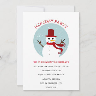 Snowman Holiday/Christmas Party Invitation