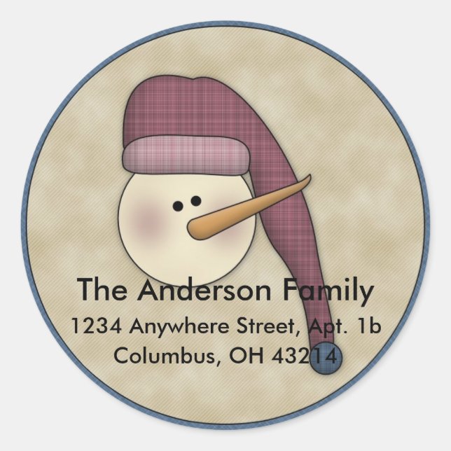 Snowman Holiday D2 Return Address Labels (Front)