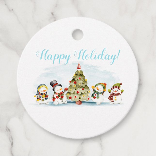 Snowman Holiday Favor Tags (Front)