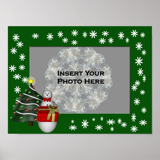 Snowman Holiday Frame Add Photo Poster Print (Front)
