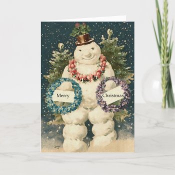 Snowman Holiday Greetings by VictorianWonders at Zazzle