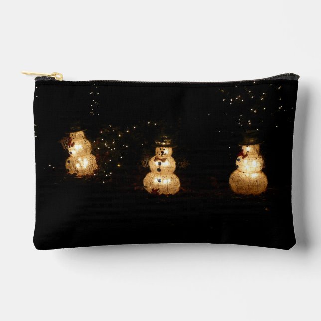 Snowman Holiday Light Display Accessory Pouch (Front)