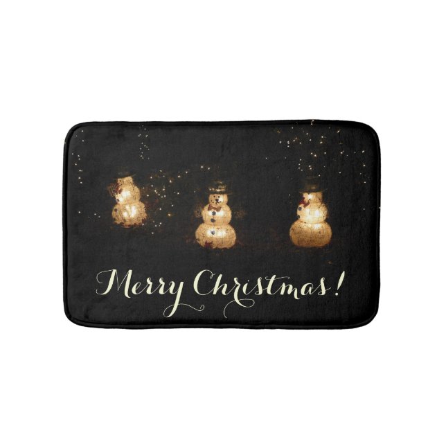 Snowman Holiday Light Display Bath Mat (Front)