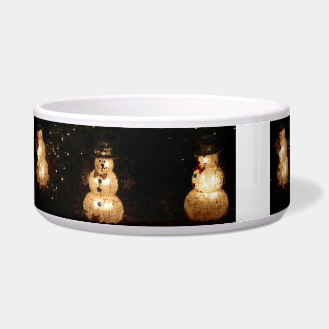 Snowman Holiday Light Display Bowl (Left)