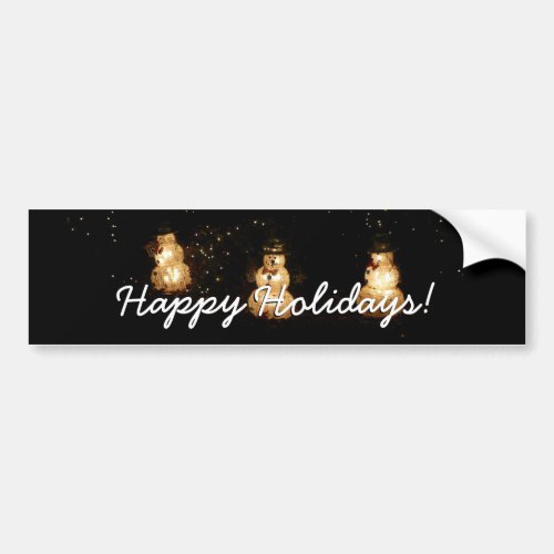 Snowman Holiday Light Display Bumper Sticker