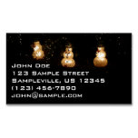 Snowman Holiday Light Display Business Card Magnet