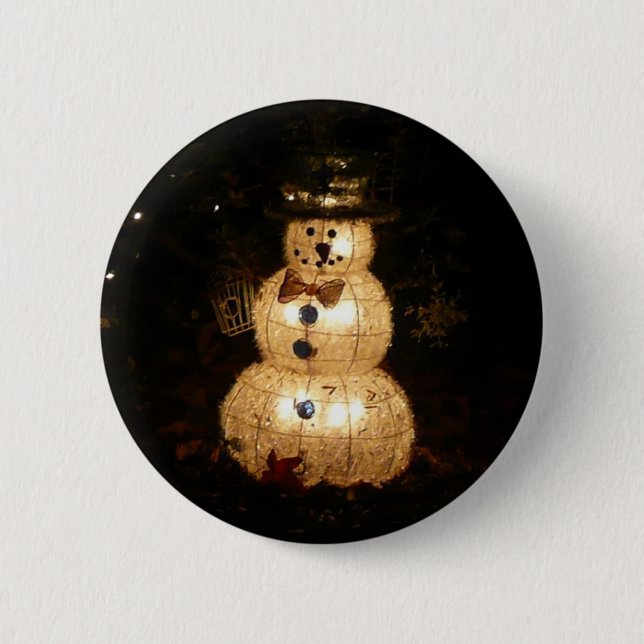Snowman Holiday Light Display Button (Front)