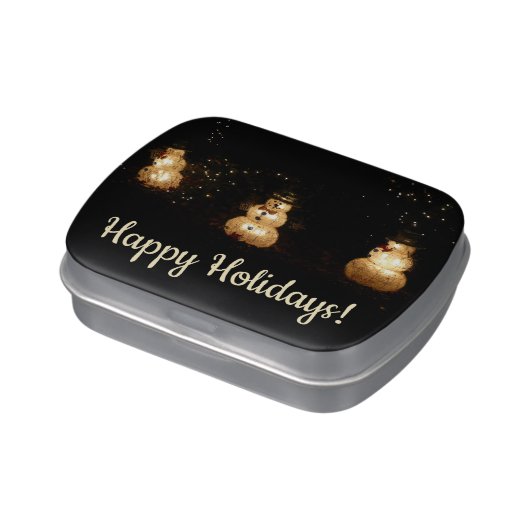 Snowman Holiday Light Display Candy Tin (Side)