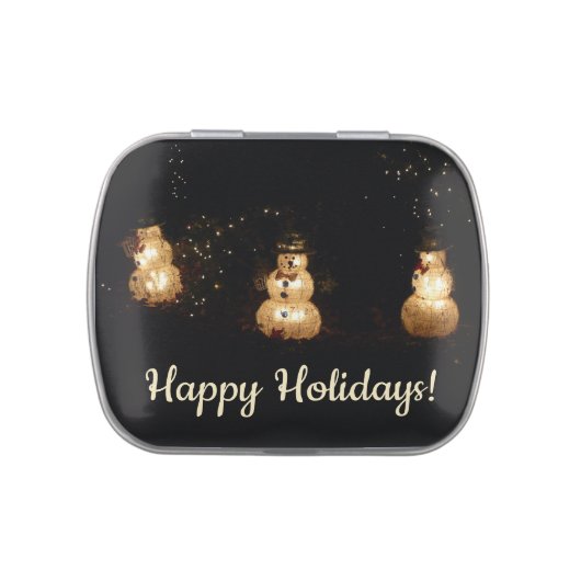 Snowman Holiday Light Display Candy Tin (Top)