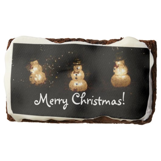 Snowman Holiday Light Display Chocolate Brownie (Front)