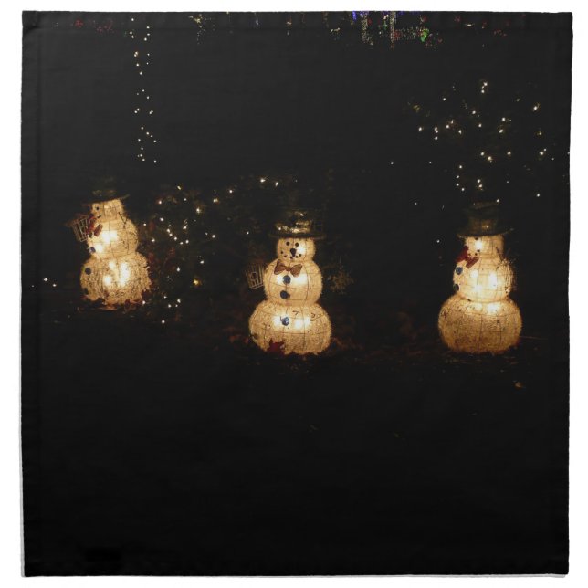 Snowman Holiday Light Display Cloth Napkin (Front)