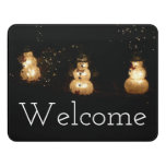 Snowman Holiday Light Display Door Sign