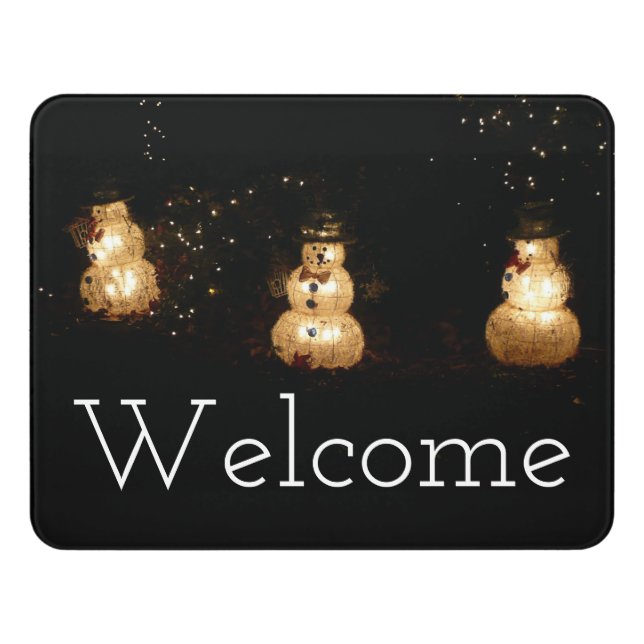 Snowman Holiday Light Display Door Sign (Contemporary Front)