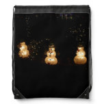 Snowman Holiday Light Display Drawstring Bag