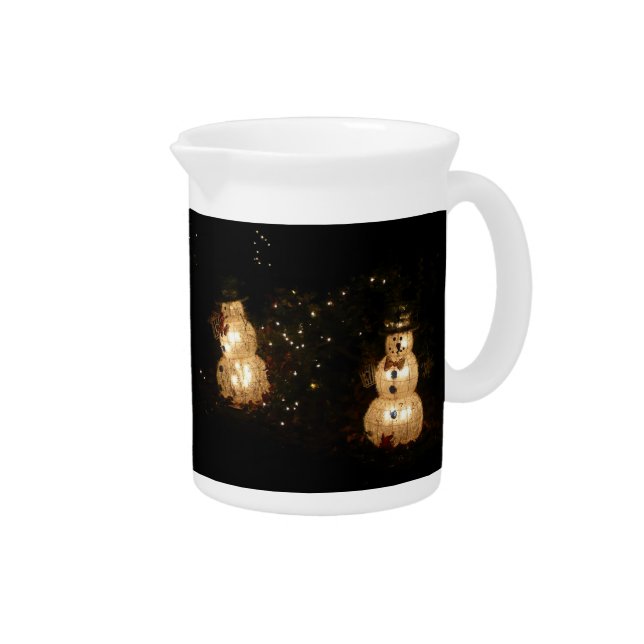 Snowman Holiday Light Display Drink Pitcher (Right)