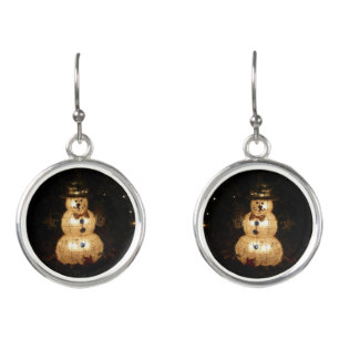 Snowman Holiday Light Display Earrings