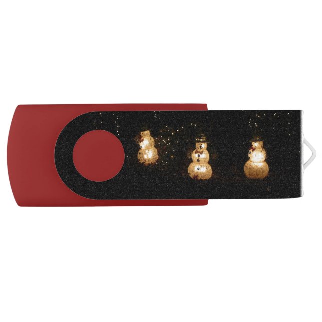 Snowman Holiday Light Display Flash Drive (Front)