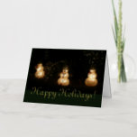 Snowman Holiday Light Display Foil Greeting Card