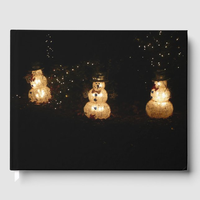 Snowman Holiday Light Display Guest Book (Front)
