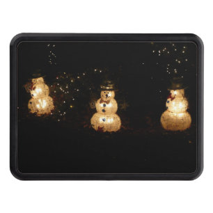 Snowman Holiday Light Display Hitch Cover